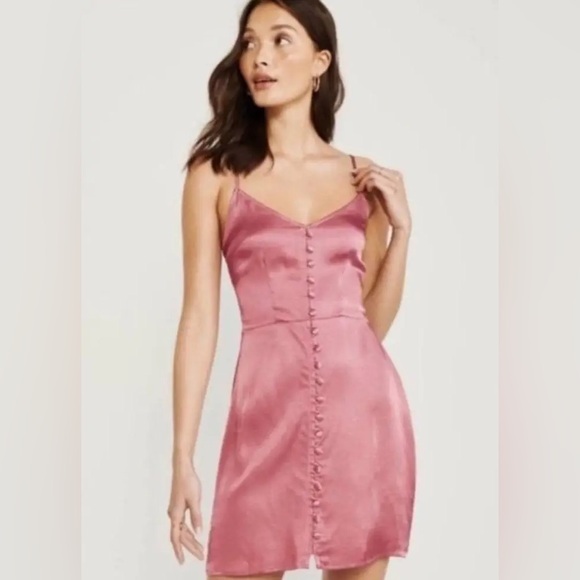 Abercrombie & Fitch Dresses & Skirts - NWT Abercrombie & Fitch Button-Up Mini Satin Slip Dress Size Small